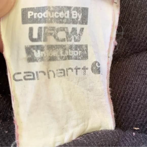 Vintage Carhartt Duck Canvas Distressed Jacket Hooded Quilted XL Tall J140 BRN - Picture 16 of 16